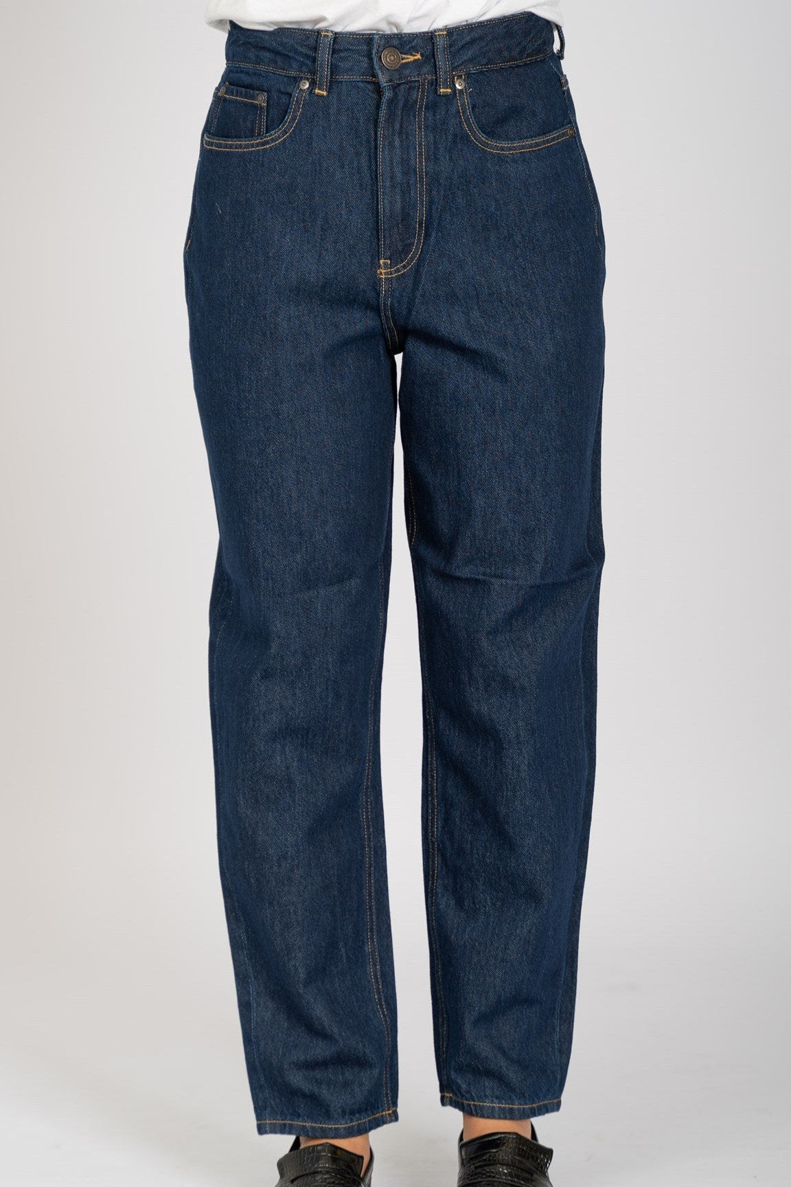 De Originale Performance Mom Jeans - Dark Blue Denim - TeeShoppen - Blå