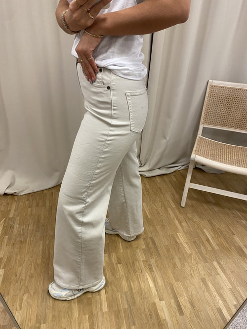 Owi Brede Jeans - Hvid - Sisters Point - Hvid