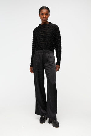 Debra Mid Waist Pants - Sort