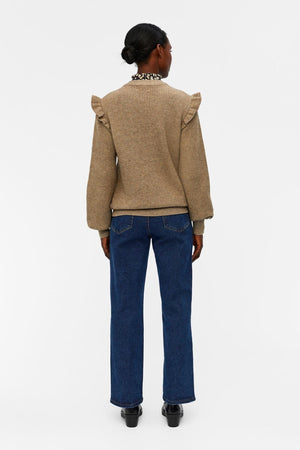 Malena Ruffle Pullover Strik - Fossil