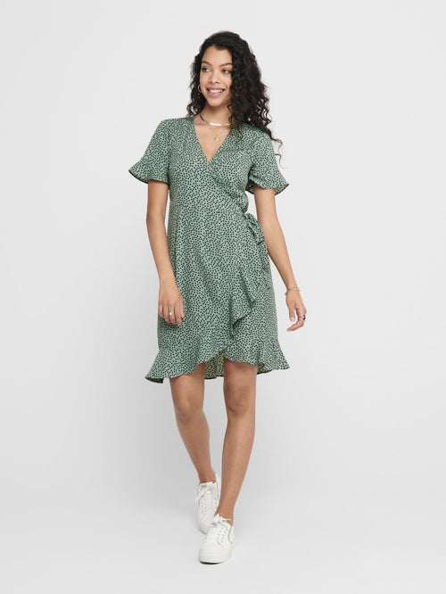 Olivia Wrap Dress - Chinois Green - ONLY - Grøn