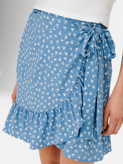 Olivia Wrap Skirt - Allure - ONLY - Blå