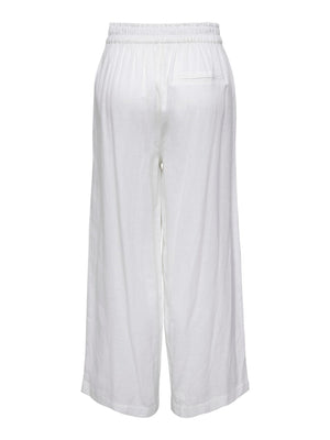 Tokyo Linen Pants - Bright White - ONLY - Hvid