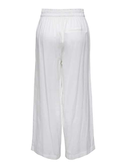 Tokyo Linen Pants - Bright White - ONLY - Hvid