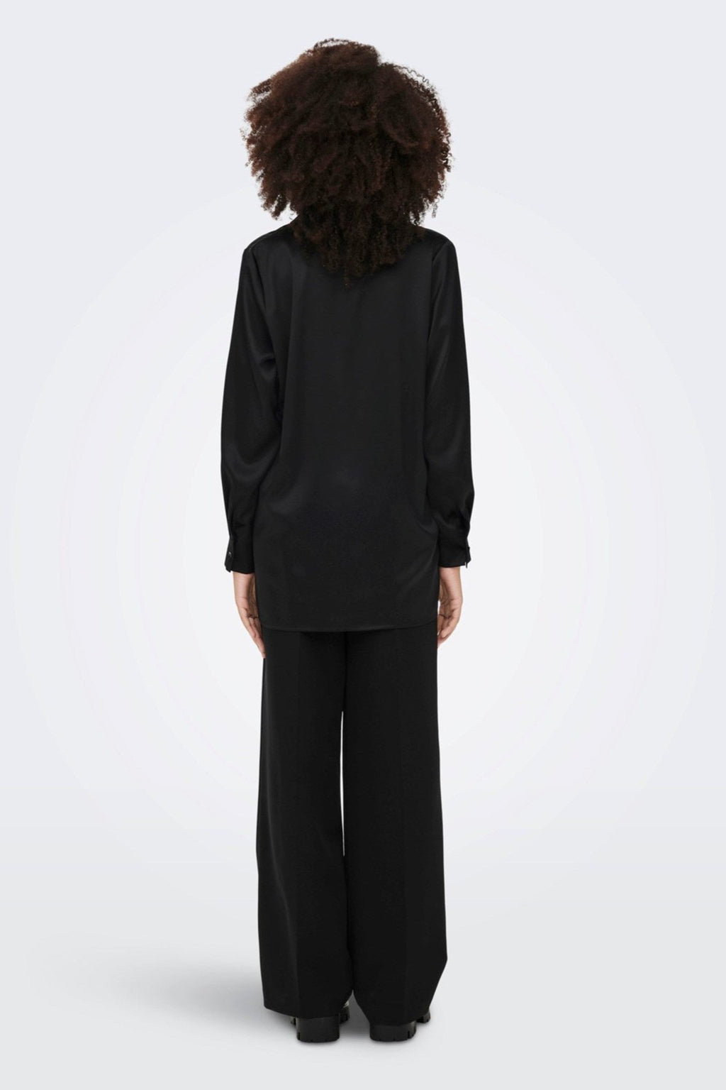 Victoria Satin Skjorte - Sort