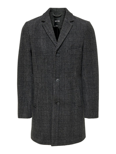 Jaylon Check Uldfrakke - Sort - Only & Sons - Sort