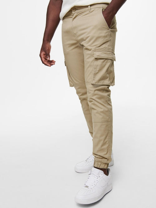Cam Stage Cargo Pants - Chinchilla - Only & Sons - Sand/Beige