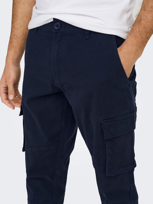 Cam Stage Cargo Pants - Dark Navy - Only & Sons - Blå