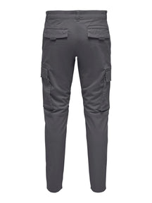 Next Cargo Pants - Grey Pinstripe