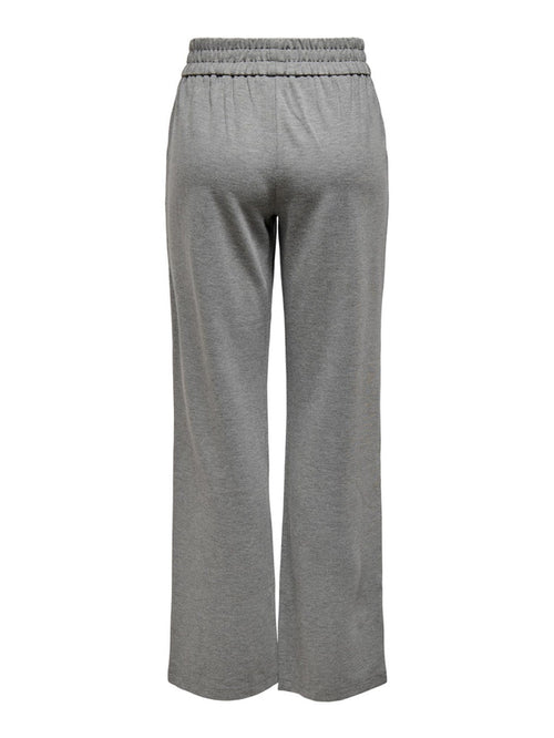 Suki Poptrash Pants - Medium Grey Melange - ONLY - Grå