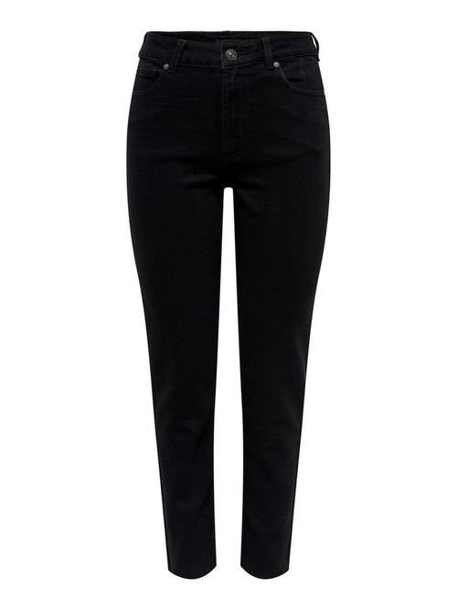 Emily High Waist Jeans - Black Denim - ONLY - Sort