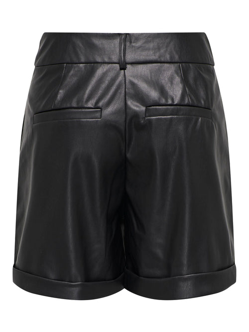 Emy Faux Leather Shorts - Sort - ONLY - Sort