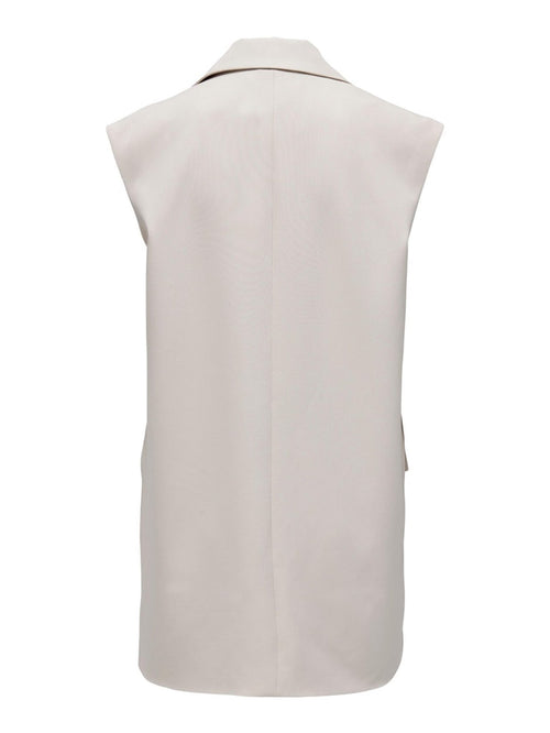 Maia Long Vest - Pumice Stone - ONLY - Hvid