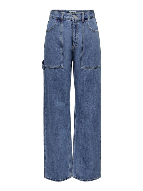 Kirsi Wide Jeans - Medium Blue Denim - ONLY - Blå
