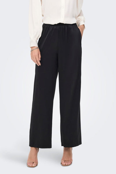 Victoria Satin Bukser - Sort - ONLY - Sort