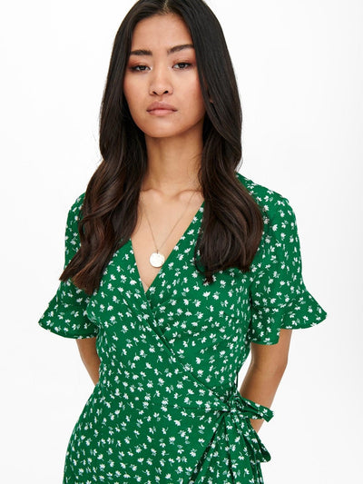 Olivia Wrap Dress - Verdant Green - ONLY - Grøn 2