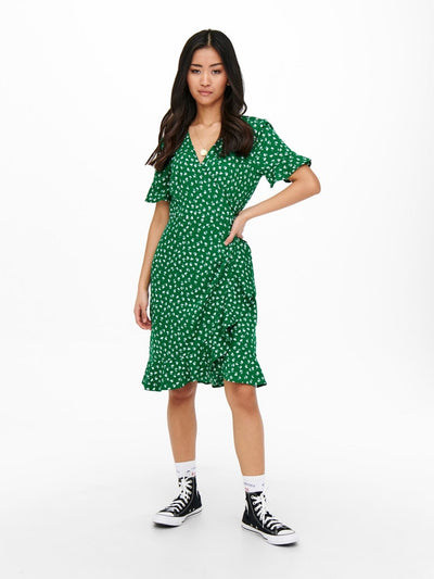 Olivia Wrap Dress - Verdant Green - ONLY - Grøn