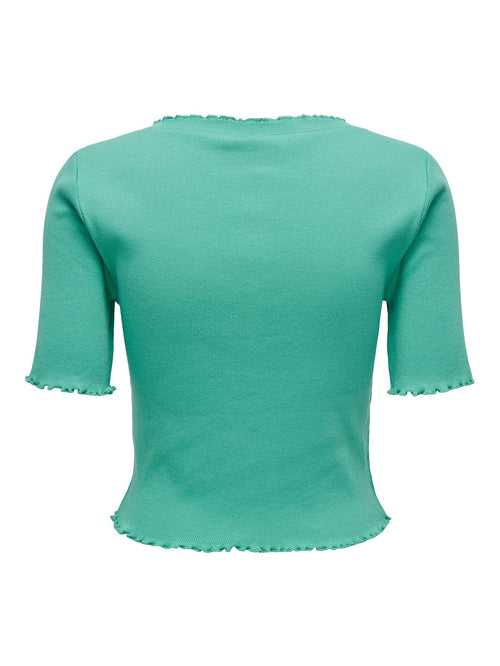 Laila Button Top - Marine Green - ONLY - Grøn