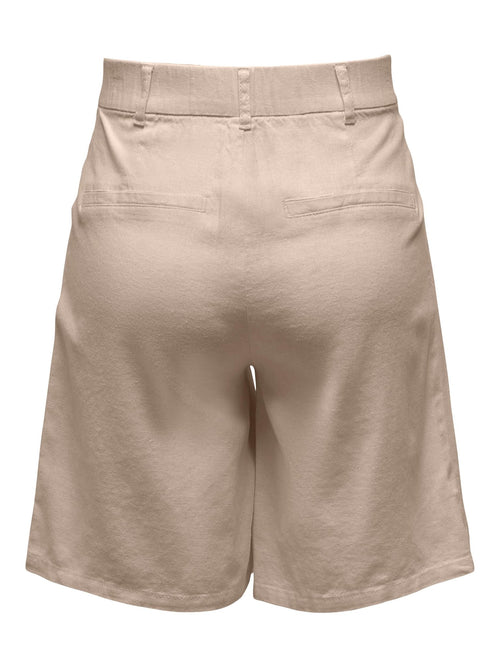 Caro High Waist Shorts - Oxford Tan - ONLY - Sand/Beige