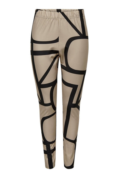 Tina Leggings m. Print - Nomad - ONLY - Sand/Beige