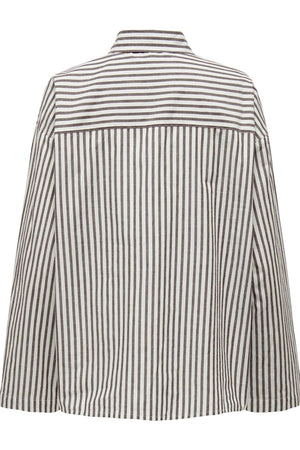 Saga Stribet Skjorte - Brun