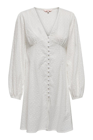 Freya V-Neck Kjole - Cloud Dancer