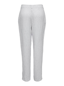Olga Linen Pinstripe Pants - Bright White