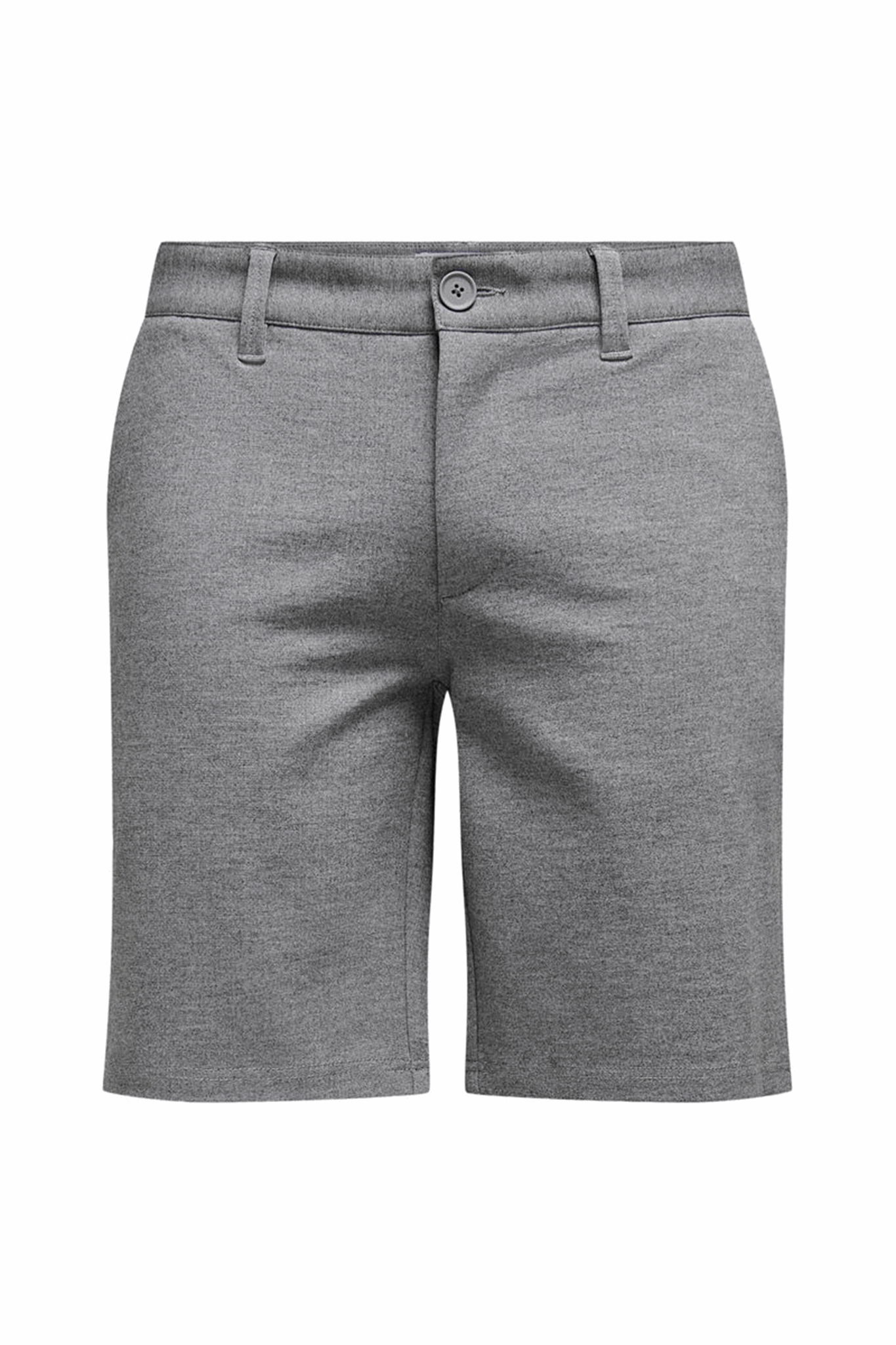 Chino Shorts - Grey Melange - TeeShoppen - Grå