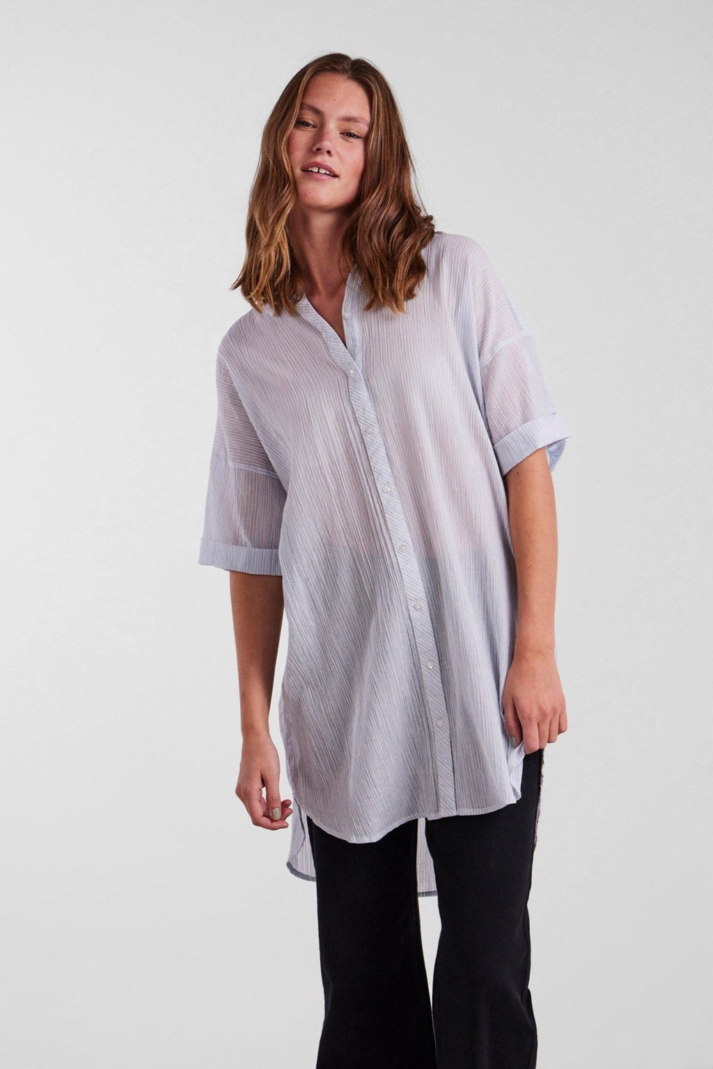 Terrra Lang Skjorte - Kentucky Blue