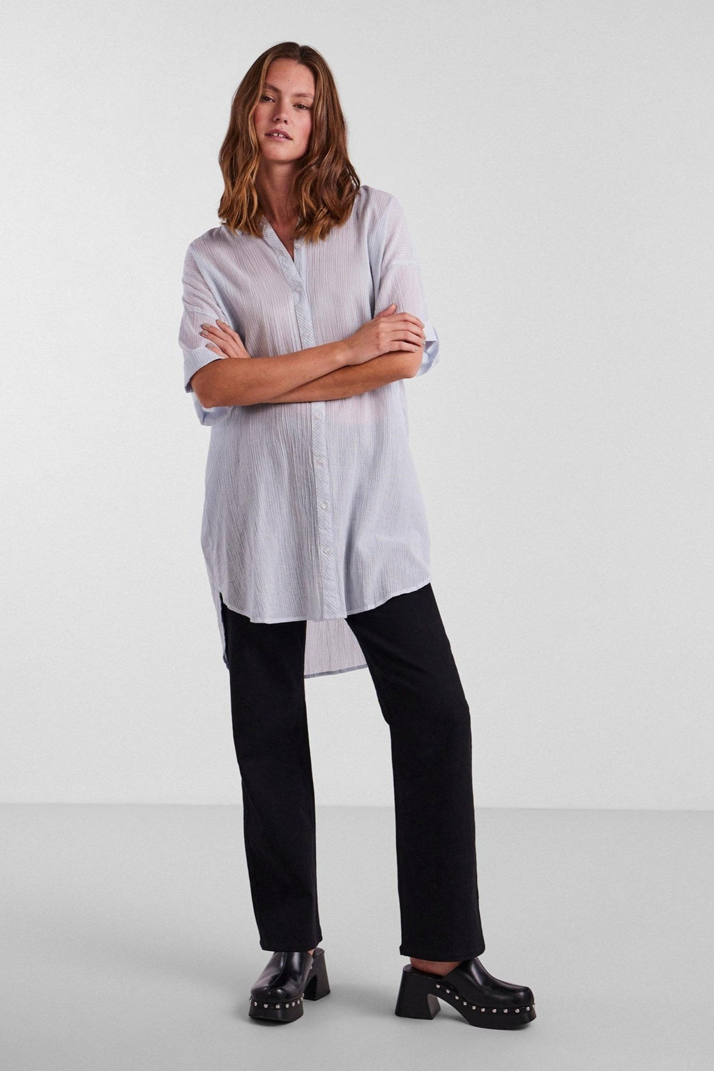 Terrra Lang Skjorte - Kentucky Blue