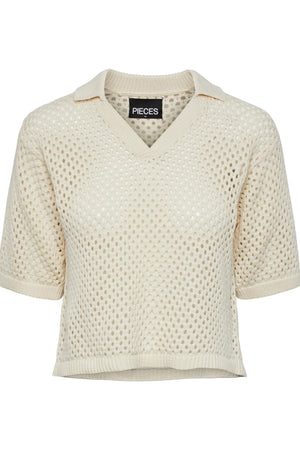 Laya Knit Polo - White Smoke