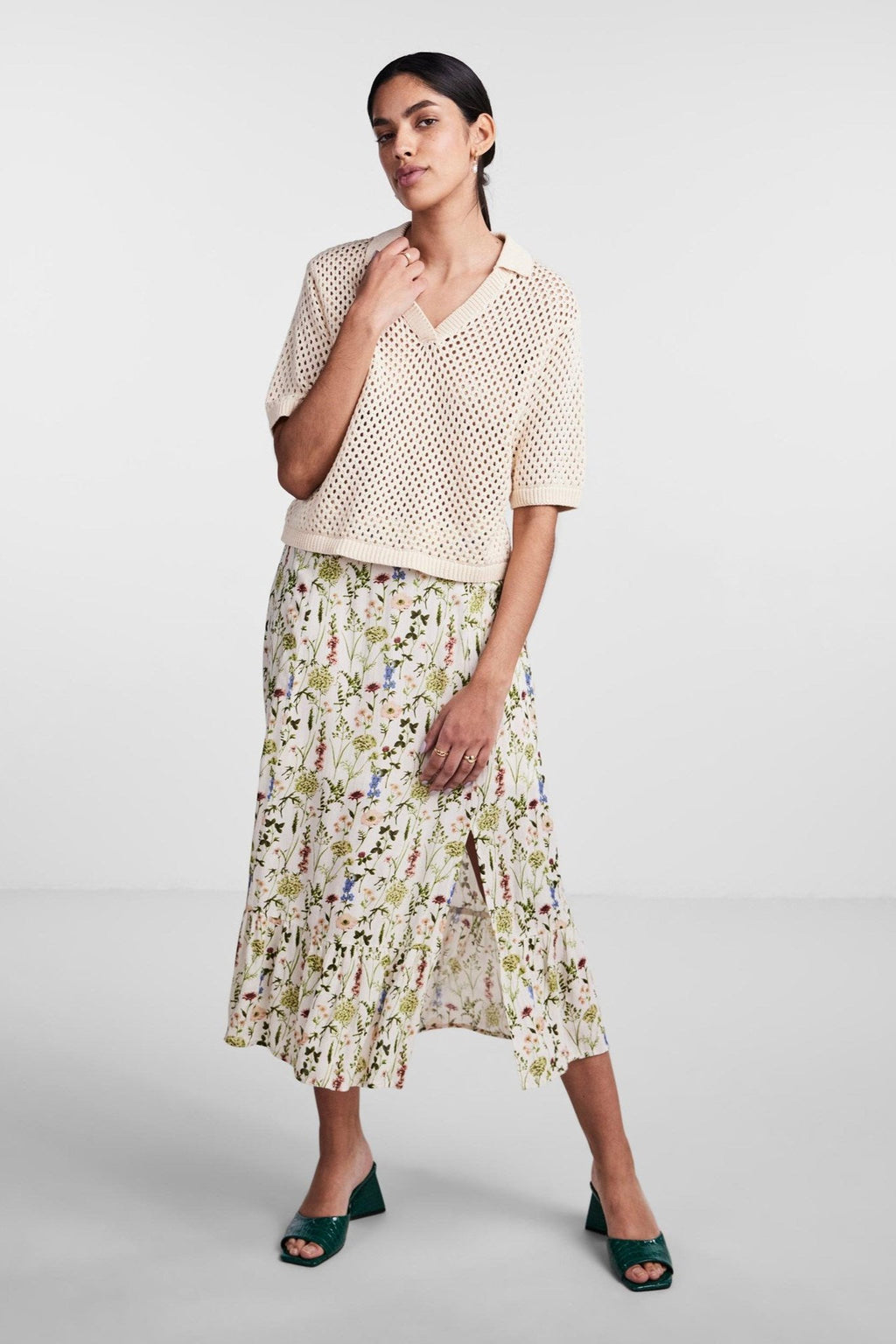 Laya Knit Polo - White Smoke