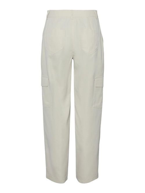 Sille Cargo Pants - White Pepper - PIECES - Hvid