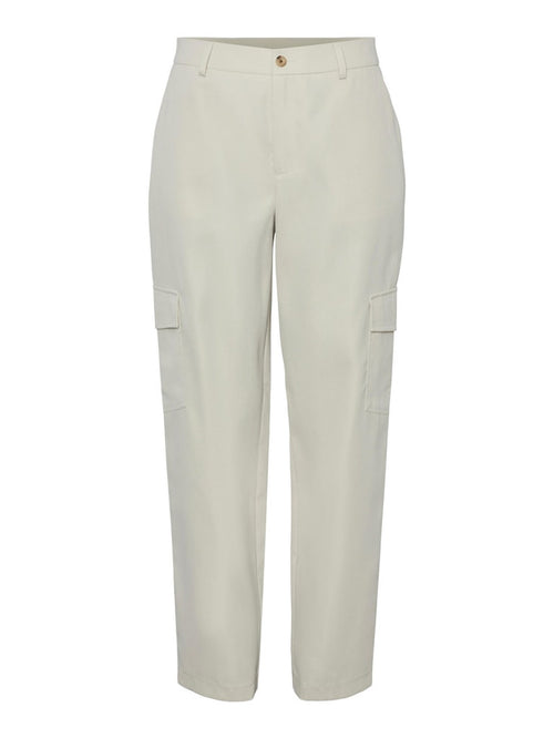 Sille Cargo Pants - White Pepper - PIECES - Hvid