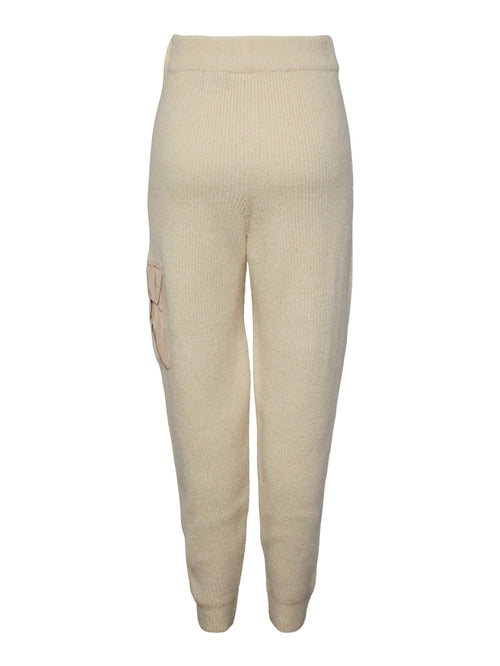Naura Knit Pants - Antique White - PIECES - Hvid
