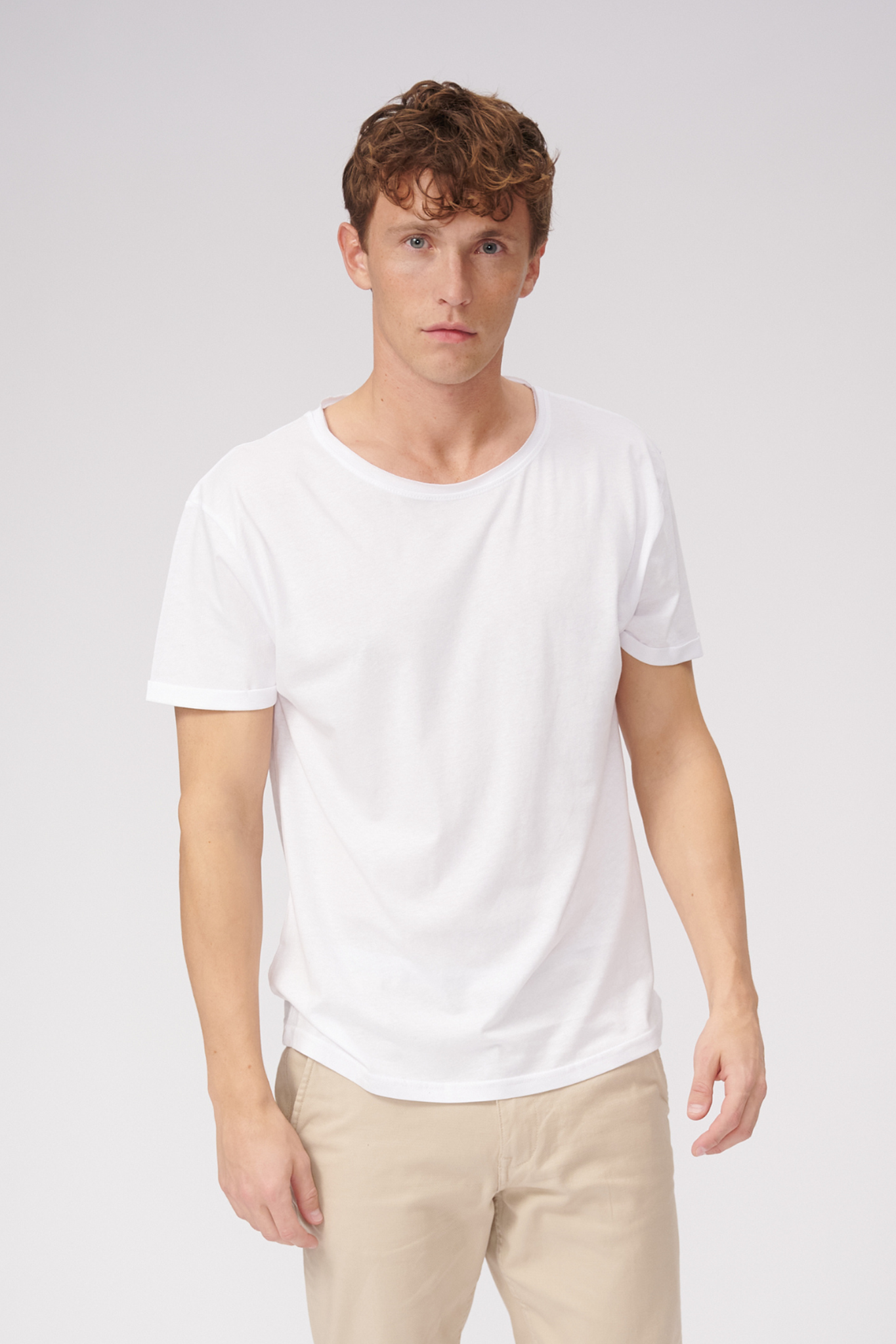 Raw Neck T-shirt - Hvid - TeeShoppen - Hvid
