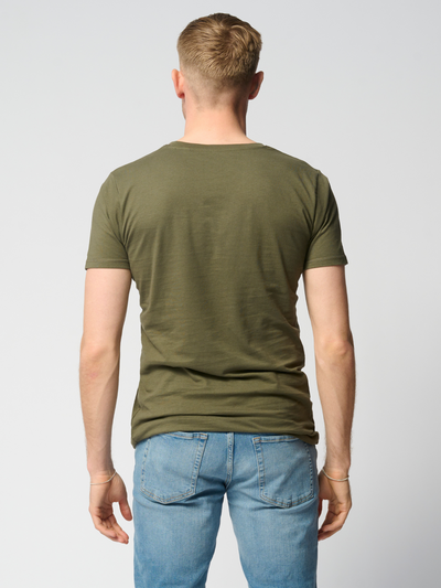 Muscle T-shirt - Armygrøn - TeeShoppen - Hvid 2