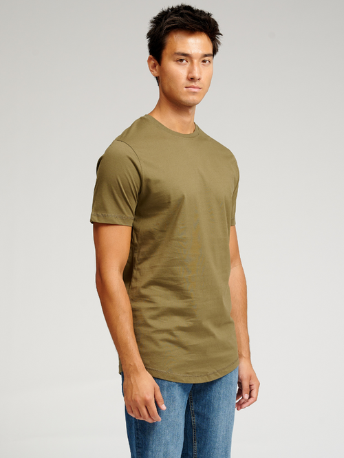 Long T-shirt - Armygrøn - TeeShoppen - Grøn
