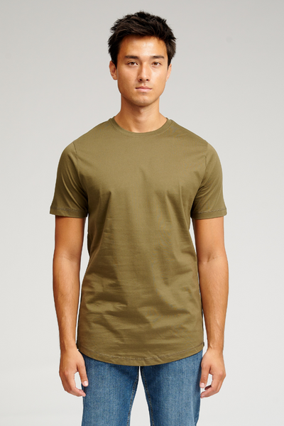 Long T-shirt - Armygrøn - TeeShoppen - Grøn