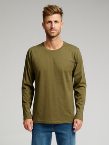 Basic Langærmet T-shirt - Armygrøn