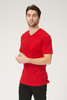 Basic V-neck t-shirt - Rød