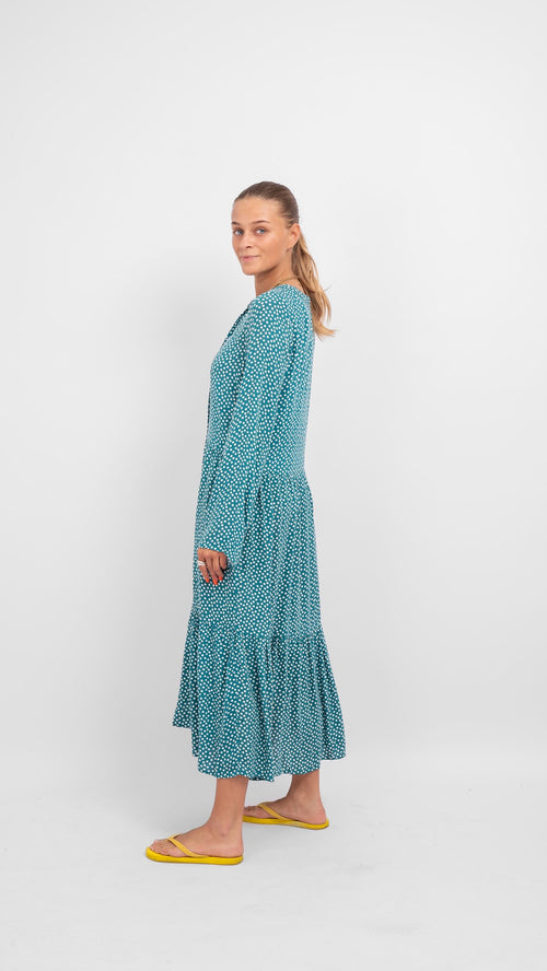 Anna langærmet kjole - Teal Green - Amis de Copenhague - Grøn