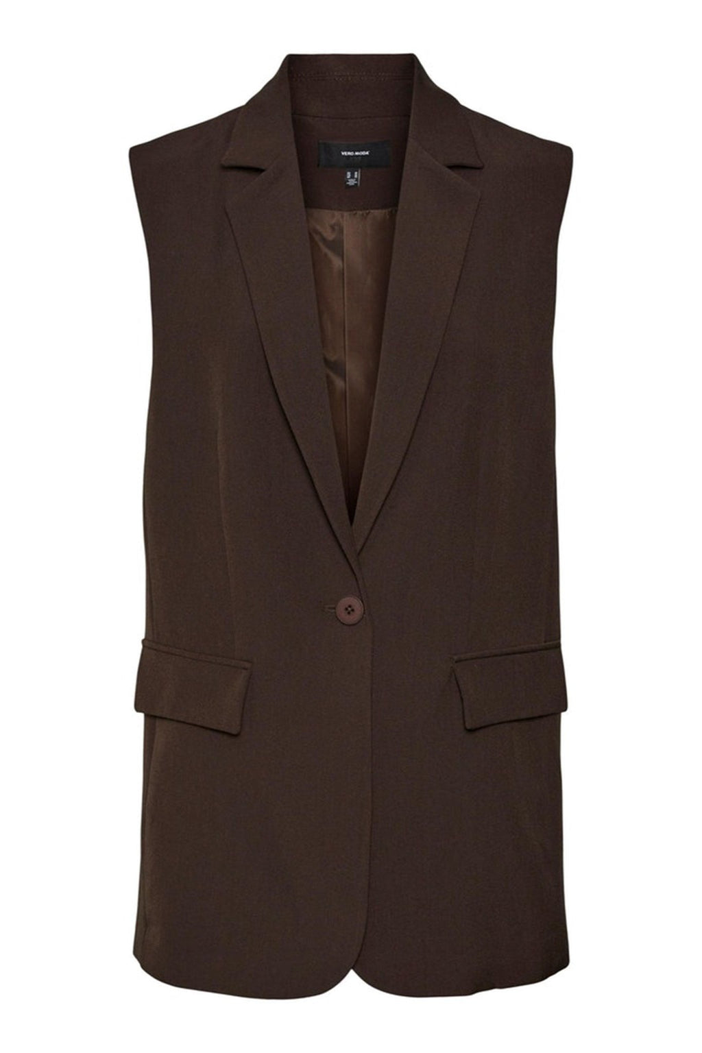 Troian Blazer Vest - Coffee Bean