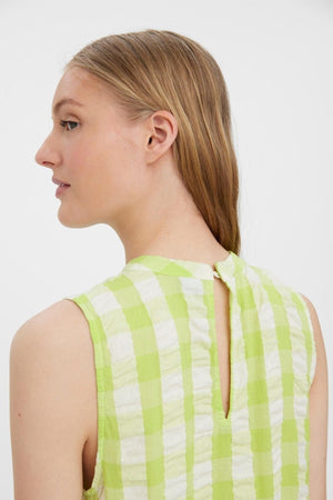 Sody Calf Highneck Kjole - Shadow Lime