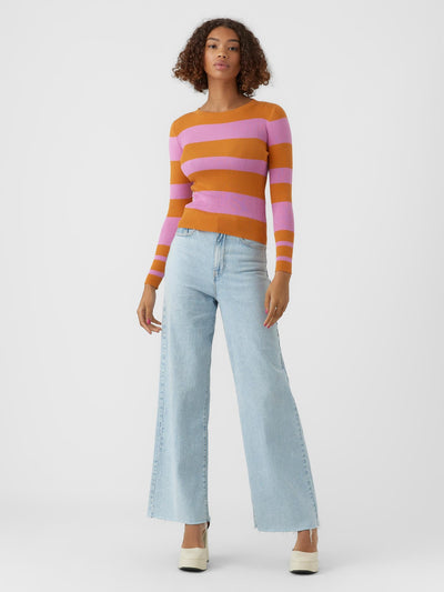 Alva Stripe Pullover - Nugget - Vero Moda - Orange 2