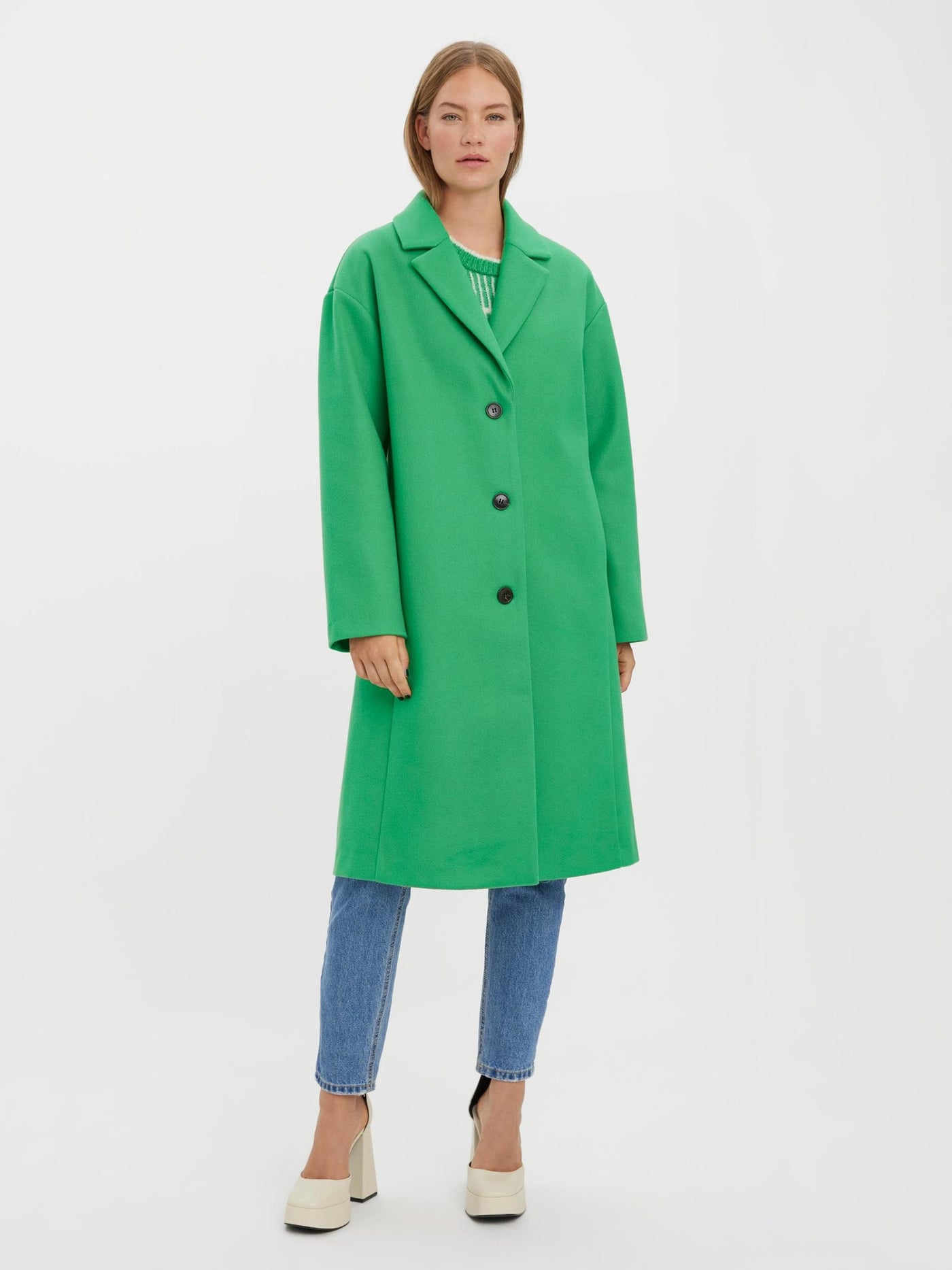 Fortune Lyon Coat - Bright Green - Vero Moda - Grøn