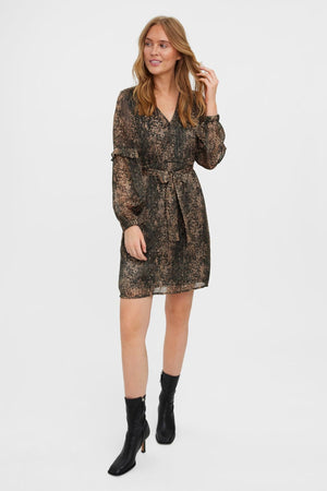 Nala V-neck Kjole - Silver Mink