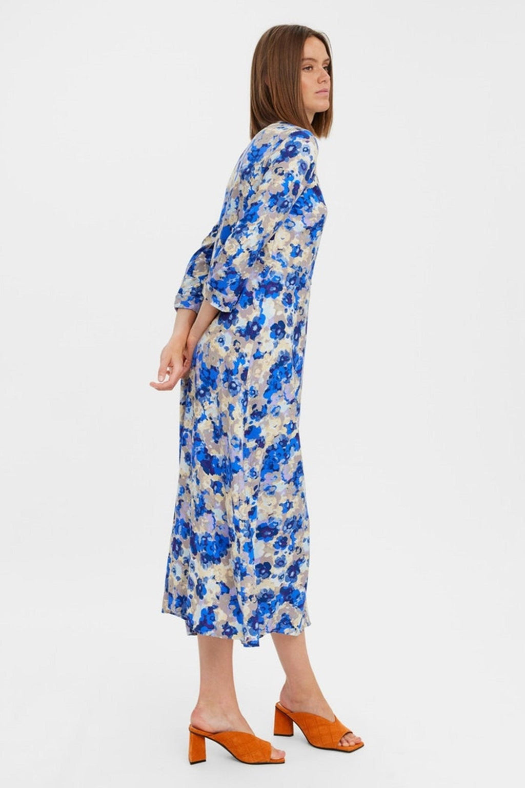 Elly 3/4 Skjortekjole - Nautical Blue