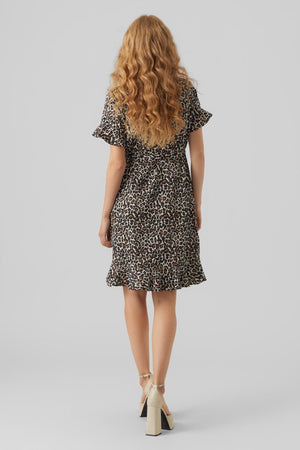 Henna Mini Wrap Kjole - Oatmeal