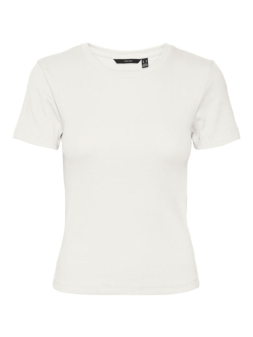 Ezra T-Shirt - Snow White - Vero Moda - Hvid